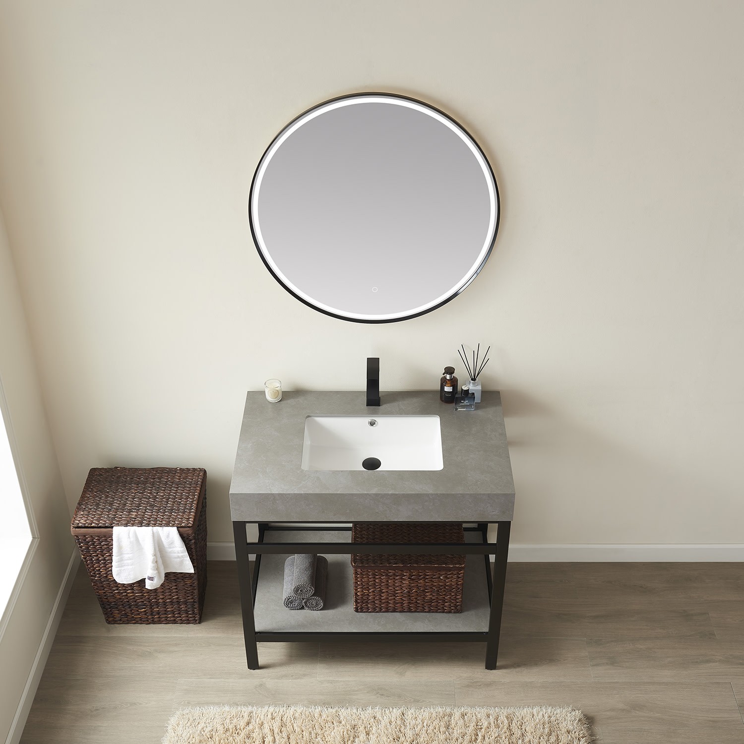 Miseno MV702536 Funes 36″ – Brushed Gold / White