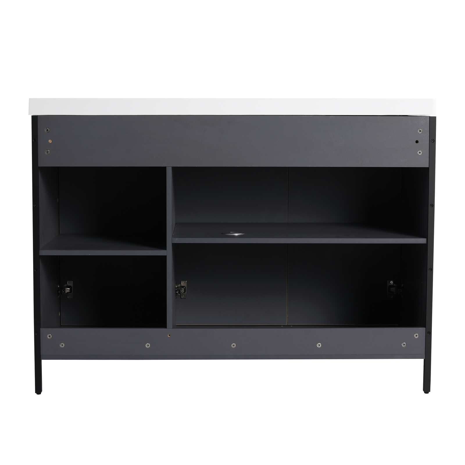 48″ Plywood Freestanding Bathroom Vanity Without Sink Top Included With 3 Doors