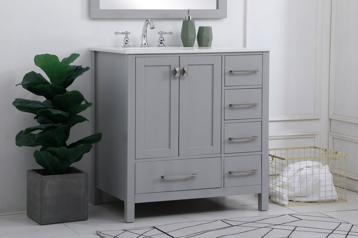 Elegant Lighting VF18832 Irene 32″ – Grey