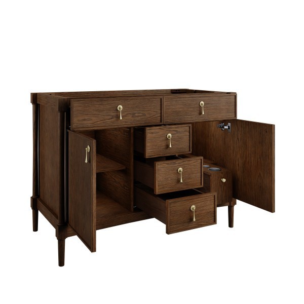 48″ James Martin Kinnsden D680-V48-SBK Single Vanity Cabinet Light Sable Oak