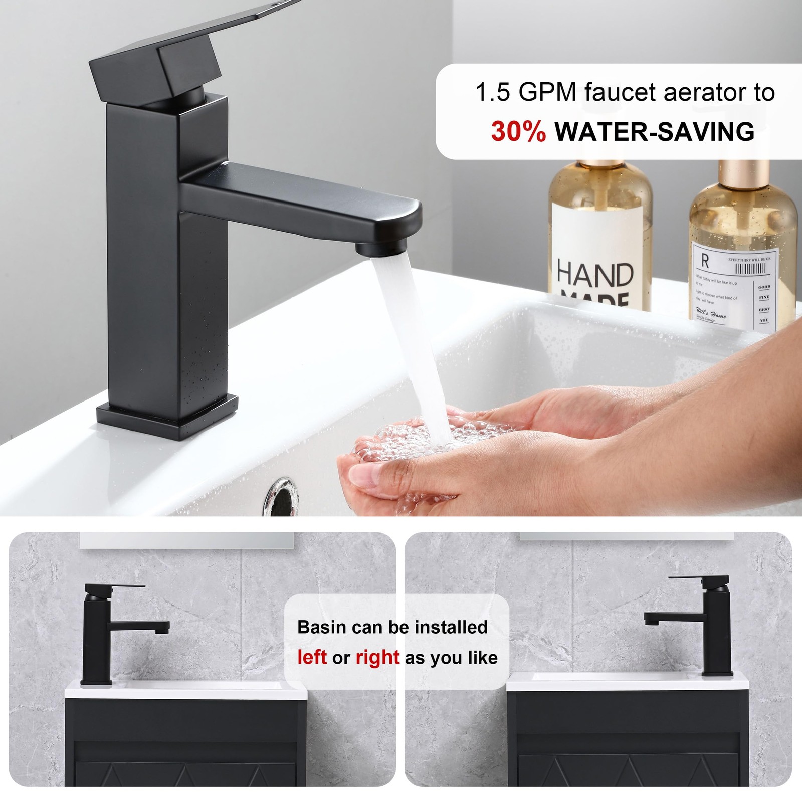 16 Bathroom Vanity Sink Combo for Small Space, Wall Mounted Bathroom Cabinet Set