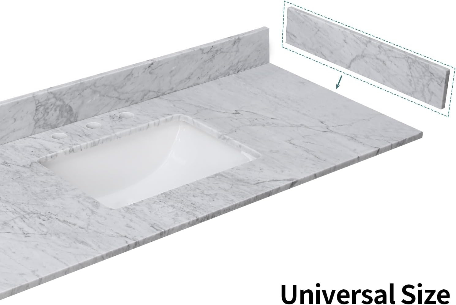 21″ Carrara Marble Side Splash for Elegant Bathroom Vanity Sink Top