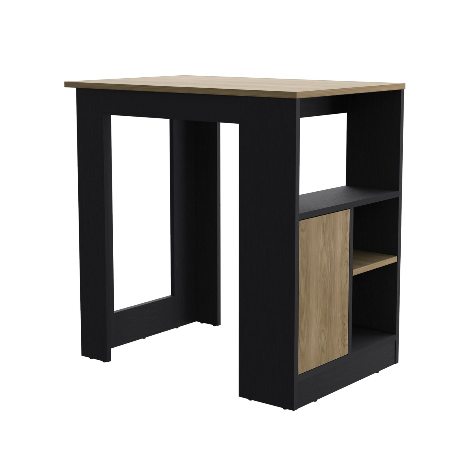 Kitchen Island 36″ H, Three Open Side Storage Shelves