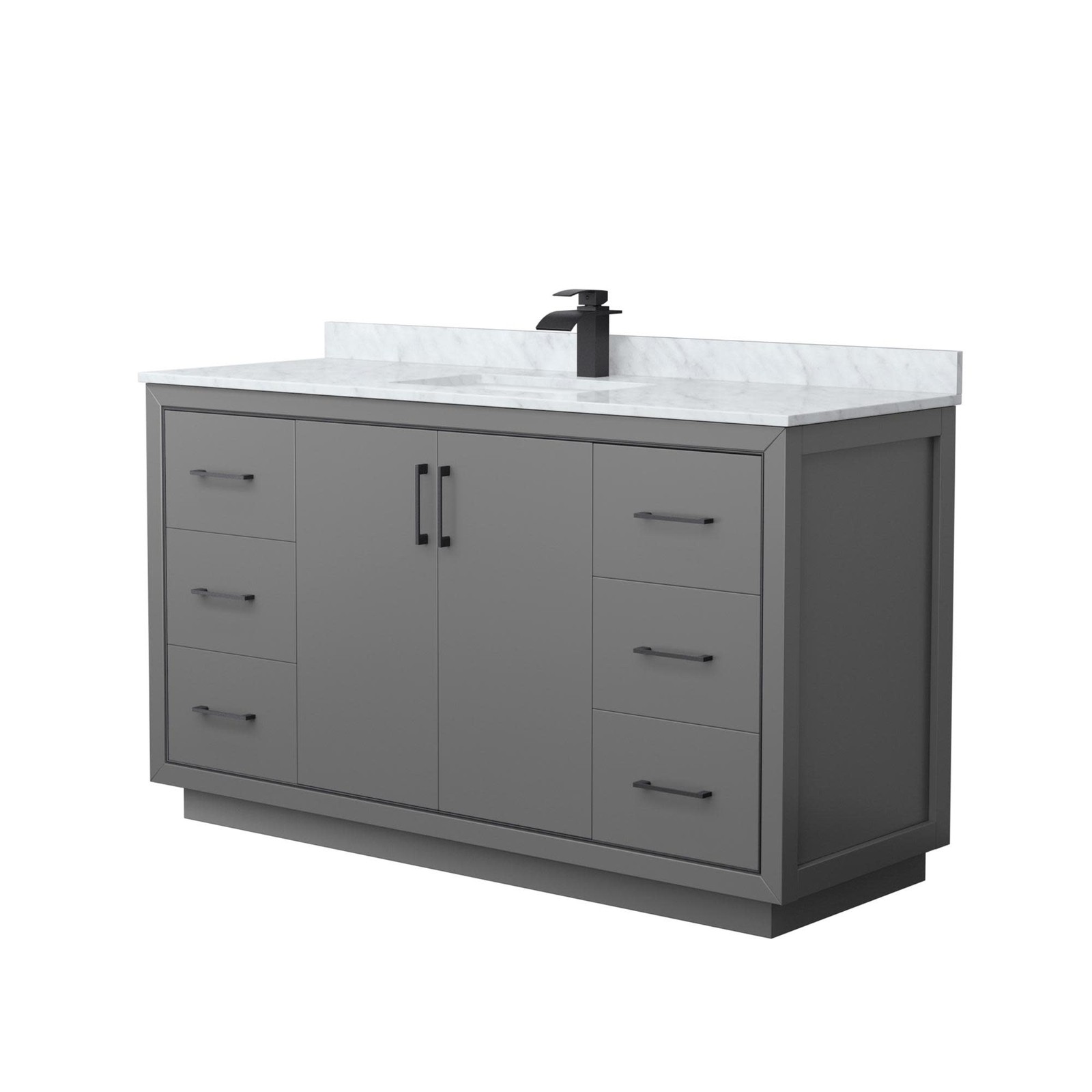 Wyndham Collection WCF1111-60S-NAT-MXX Icon 60″ – Dark Gray / Matte Black