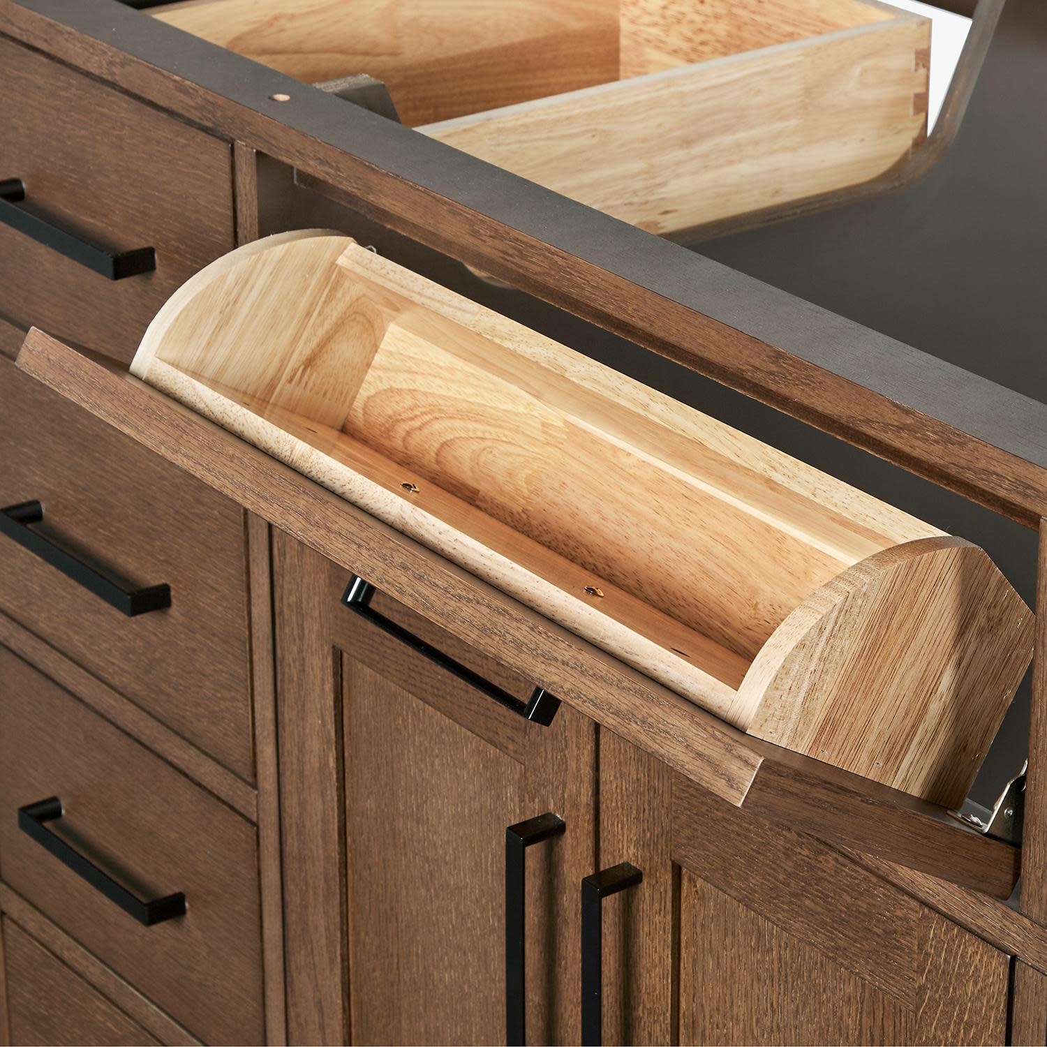 Ariel T060D-BC Hepburn 60″ Double – Brown Oak / Satin Brass Hardware
