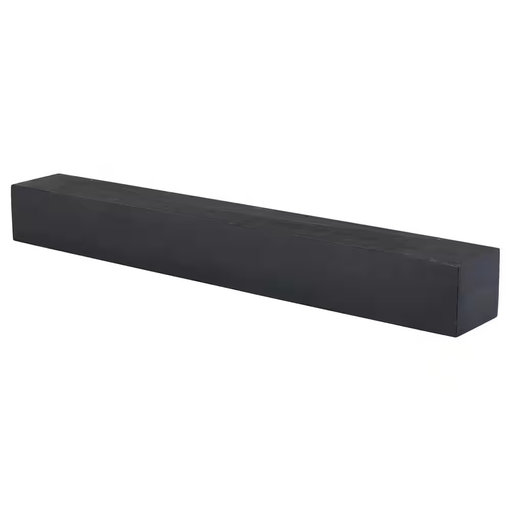 48 In. W X 5.5 In. H X 6.25 In. D Modern Farmhouse Midnight Black Cap-Shelf Mant
