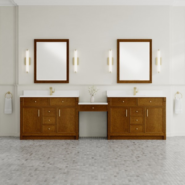 120″James Martin Bellshire 660-VMC120-HNO-1WZ Dual Vanity Cabinet White Zeus Top