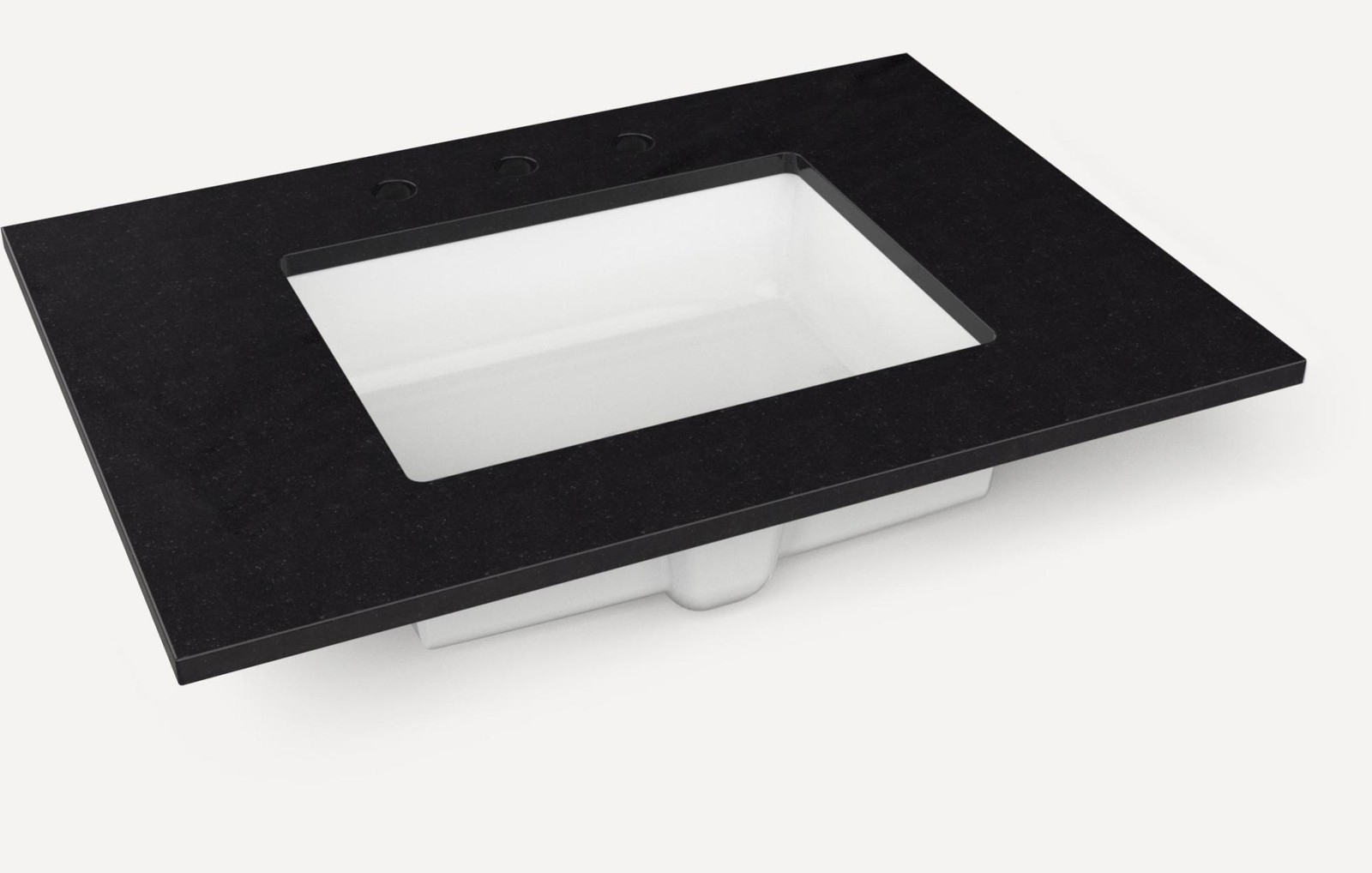 Robern TB31UCO-8 31″ Quartz Vanity Top for Widespread Faucet – Lava Black