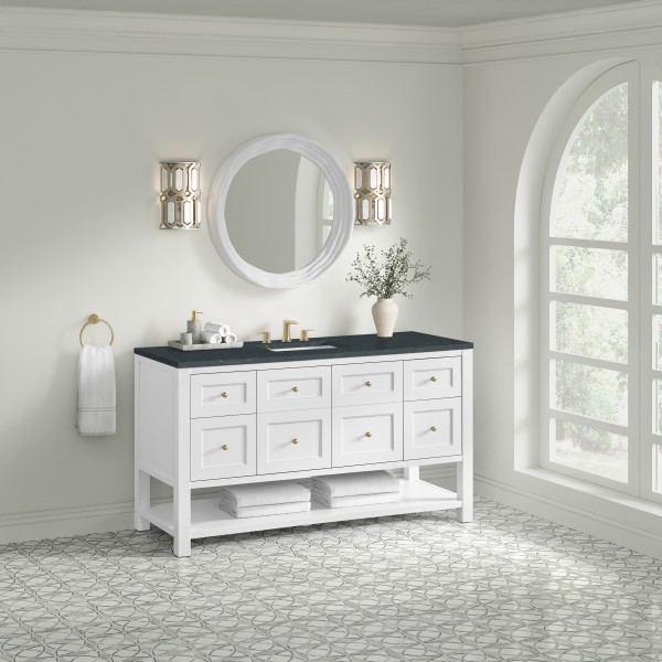 60″ James Martin Breckenridge 330-V60S-BW-3CSP Vanity Cabinet Charcoal QuartzTop