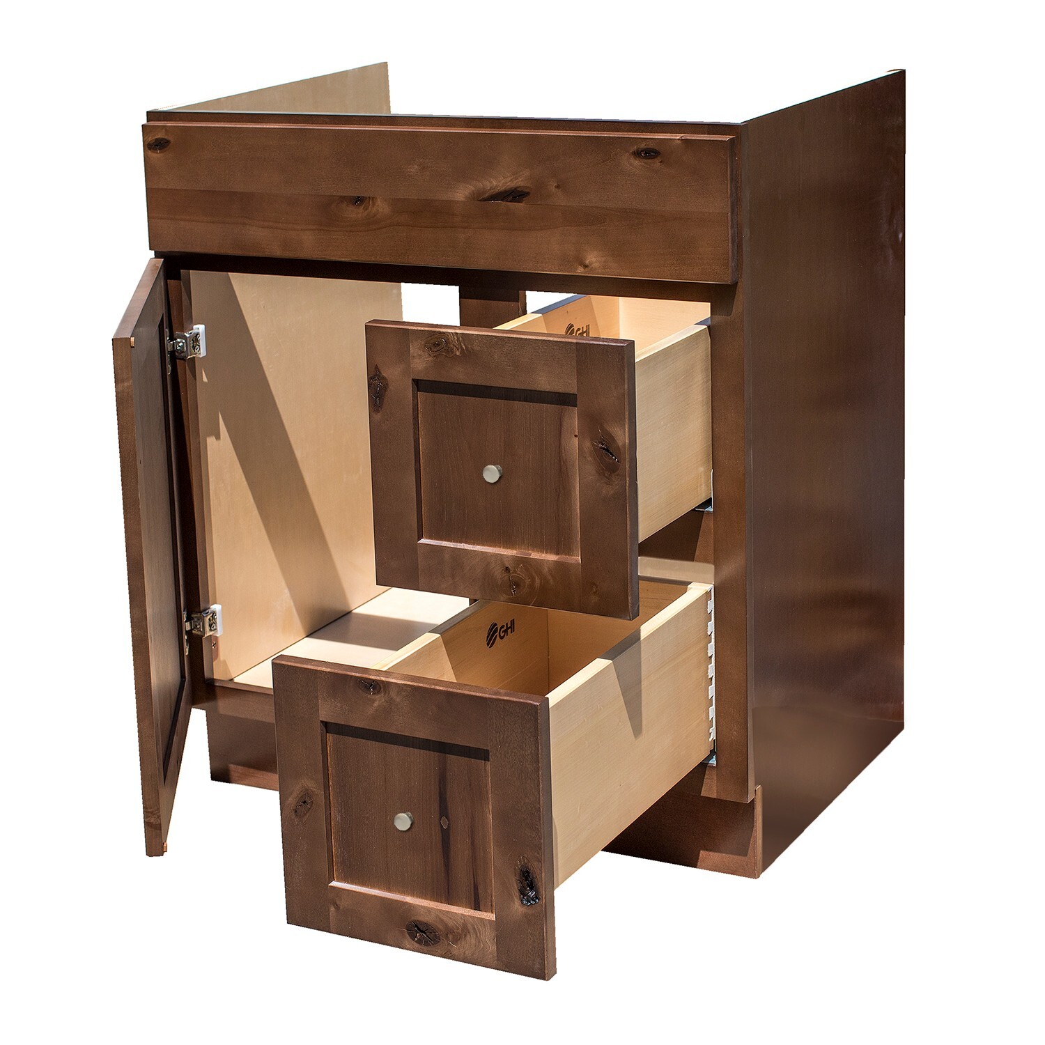 Rustic Walnut Shaker Style 30″ x 21″ vanity cabinet