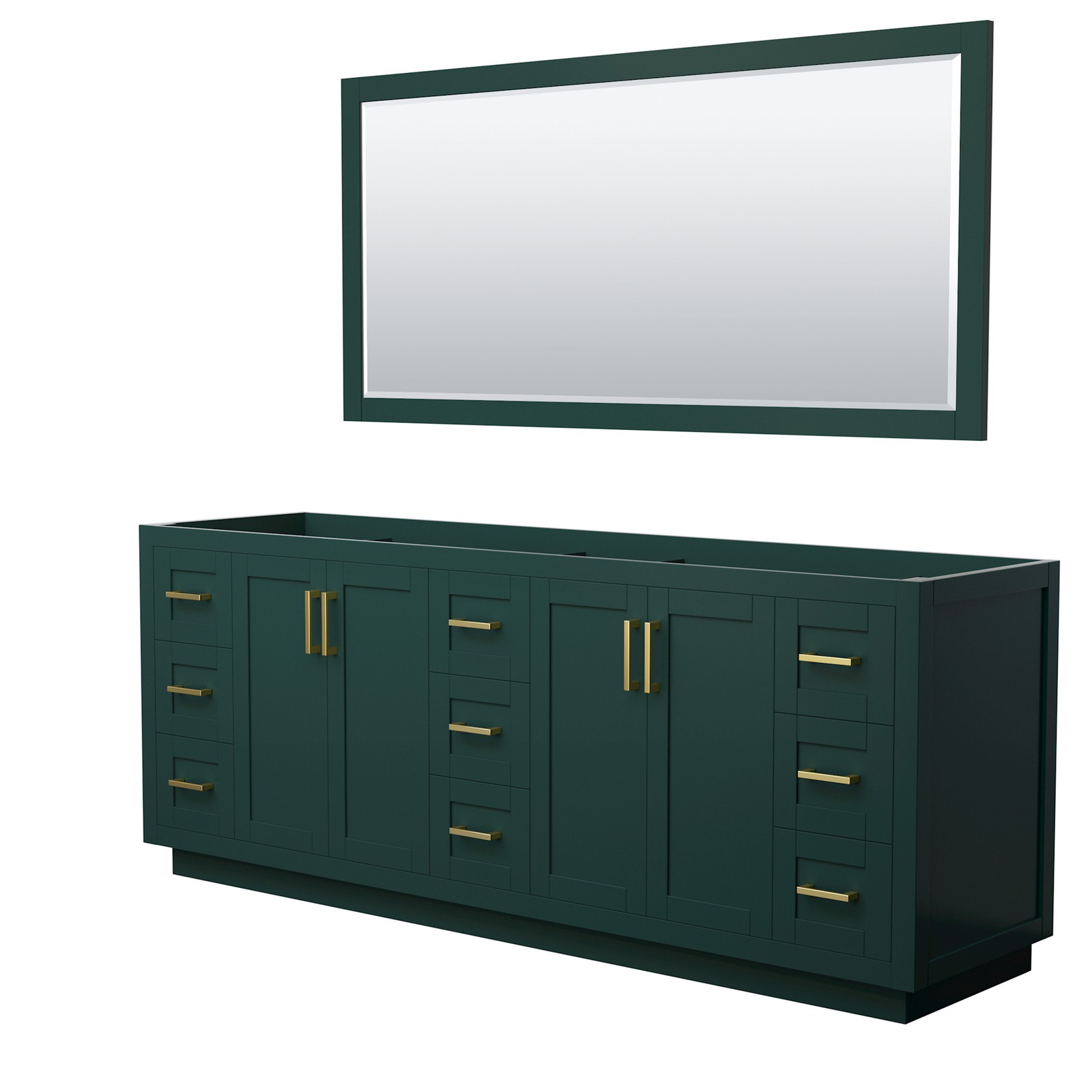Wyndham Collection WCF2929-84D-CX-M70 Miranda 84″ Double – Green / Brushed Gold