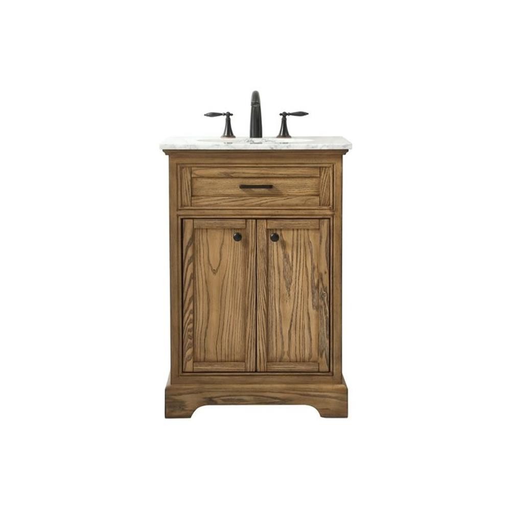 Elegant Decor Americana 24″ Aluminum Alloy Single Bathroom Vanity in Driftwood