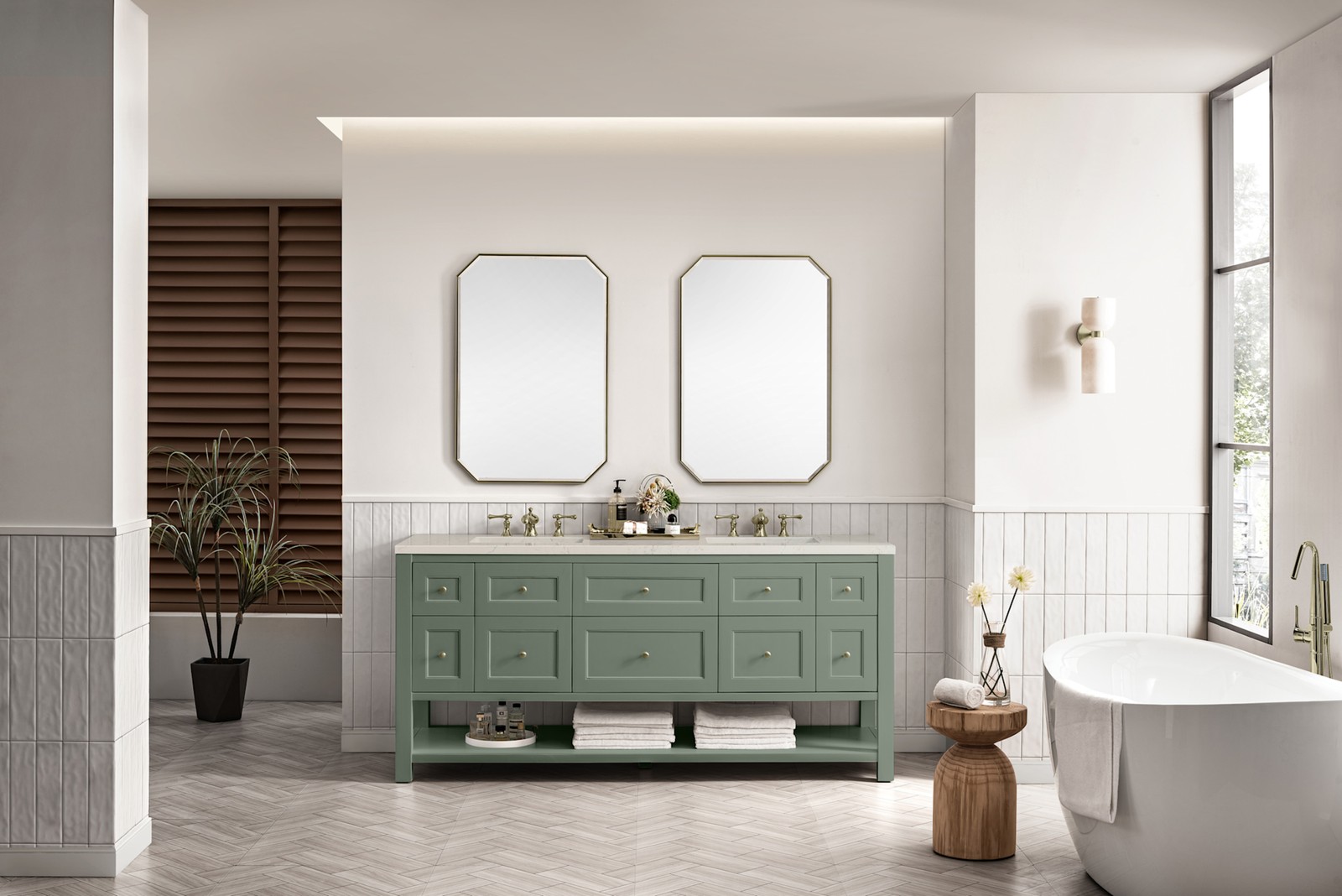 James Martin Vanities 330-V72-FSFR Breckenridge 72″ – Whitewashed Oak