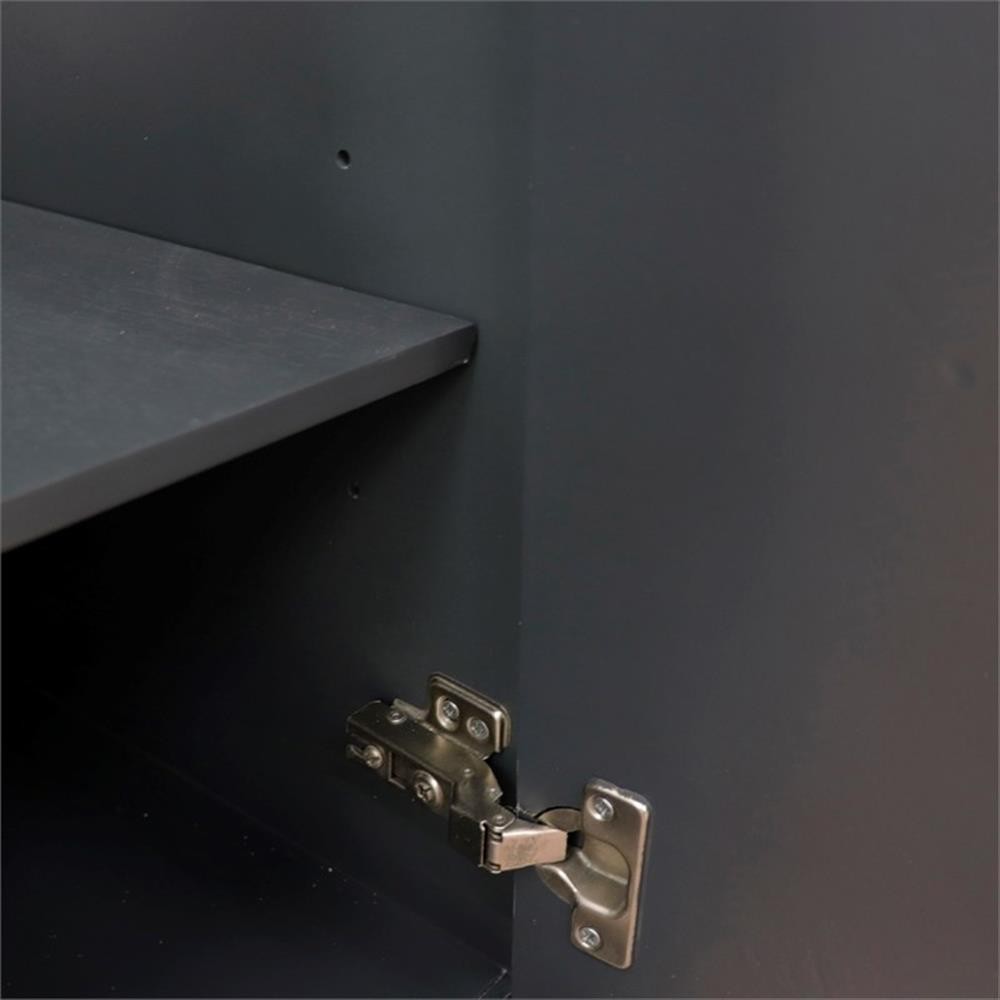 49 in. Double Wooden Vanity Dark Gray with Black Galaxy Oval Sink