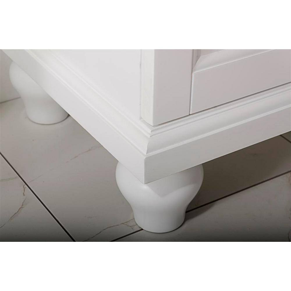 17.5 In. W Bath Vanity in White with Ceramic Vanity Top in White with White Basi