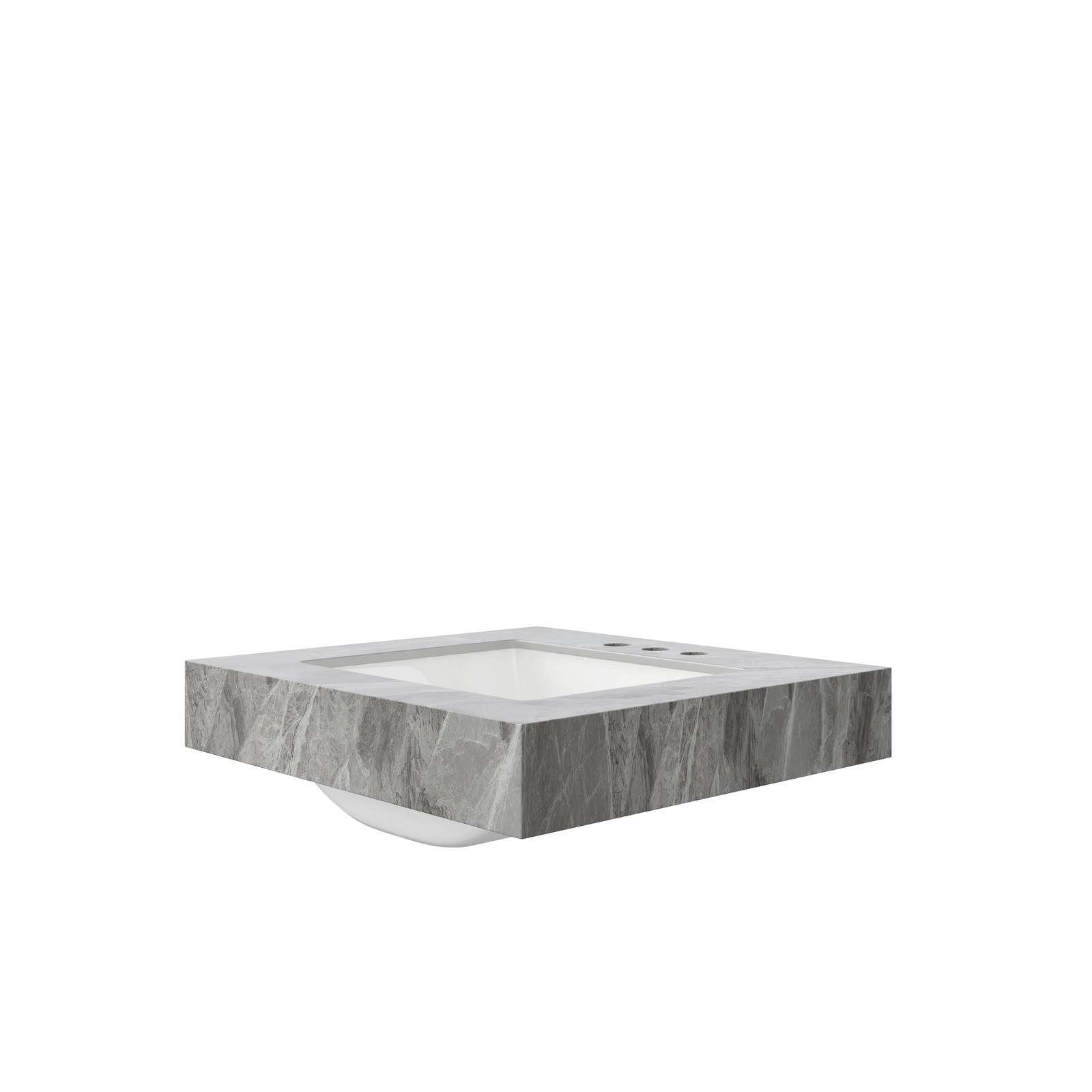 24″ Light Gray Sintered Stone Vanity Top with Undermount Ceramic Basin