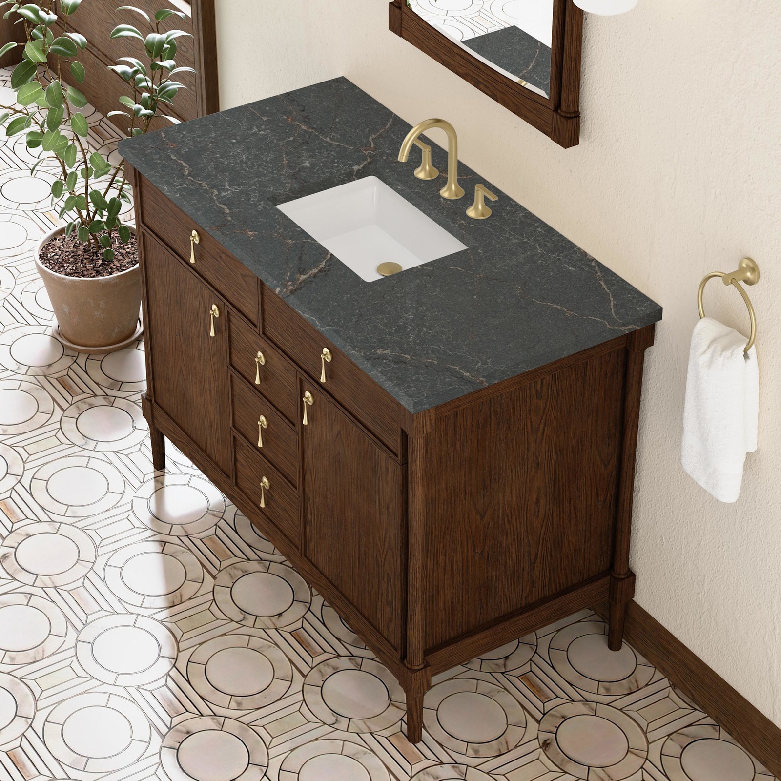 James Martin Vanities D680-V48-3PBL Kinnsden 48″ – Sable Oak