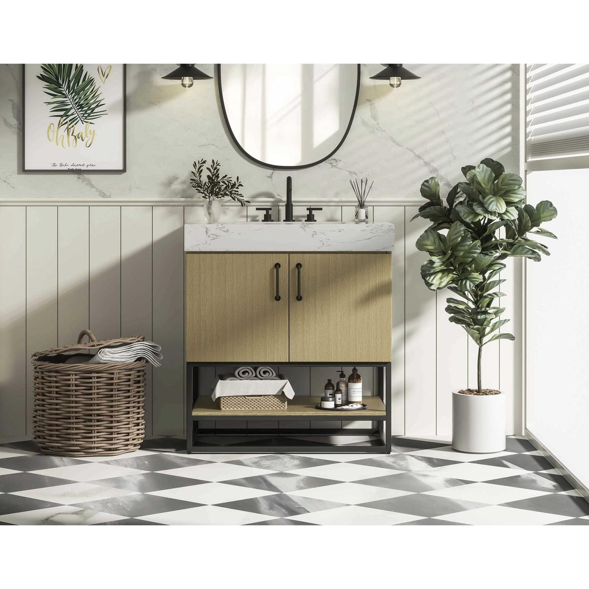 Elegant Lighting VF29230MHB Caroline Vanity Honey Brown