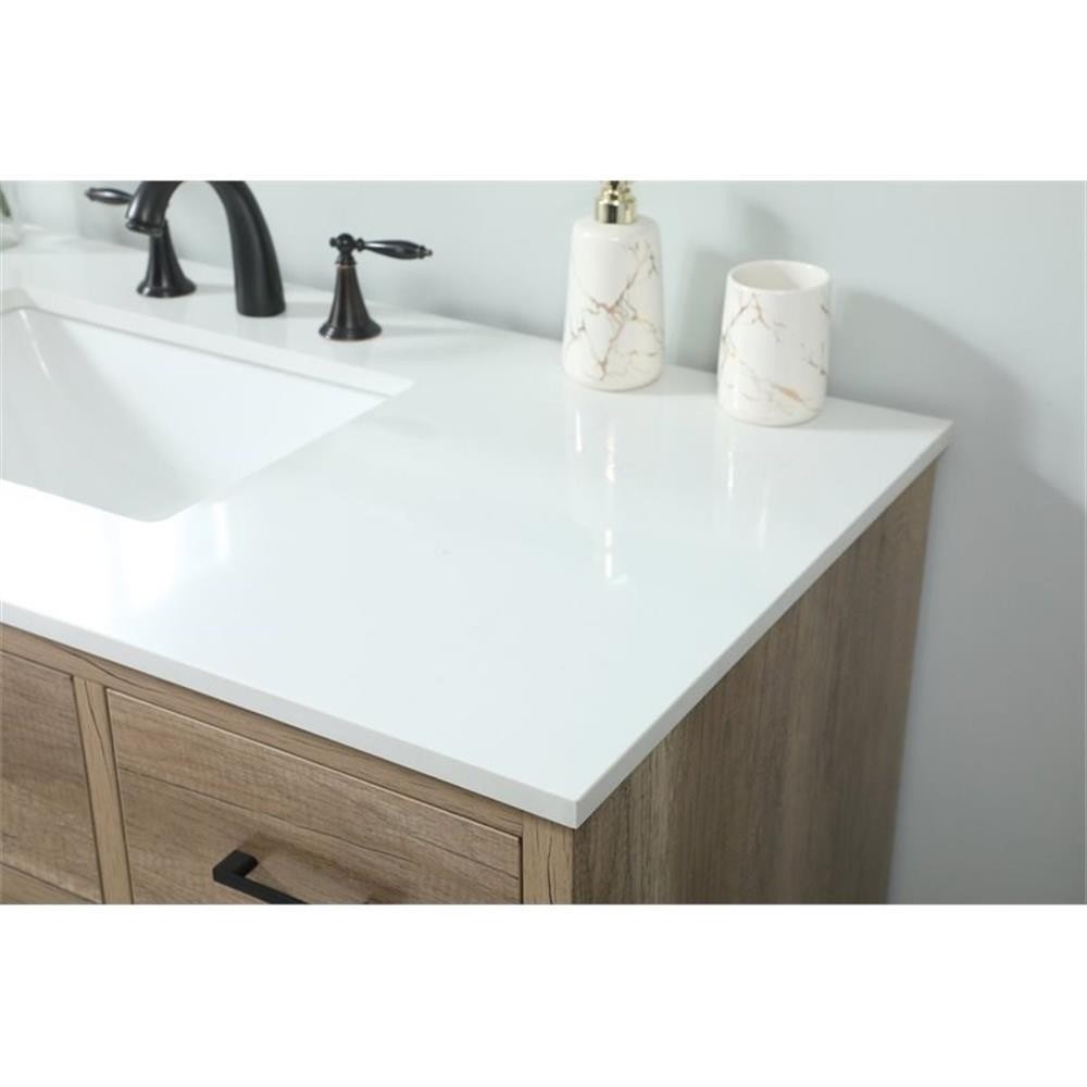 Elegant Decor Boise 48″ Aluminum MDF Single Bathroom Vanity in Natural Oak