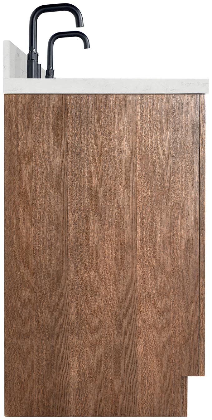 Ariel T072DCQOVO Hepburn 72″ – Brown Oak / Carrara White Quartz / Satin Brass