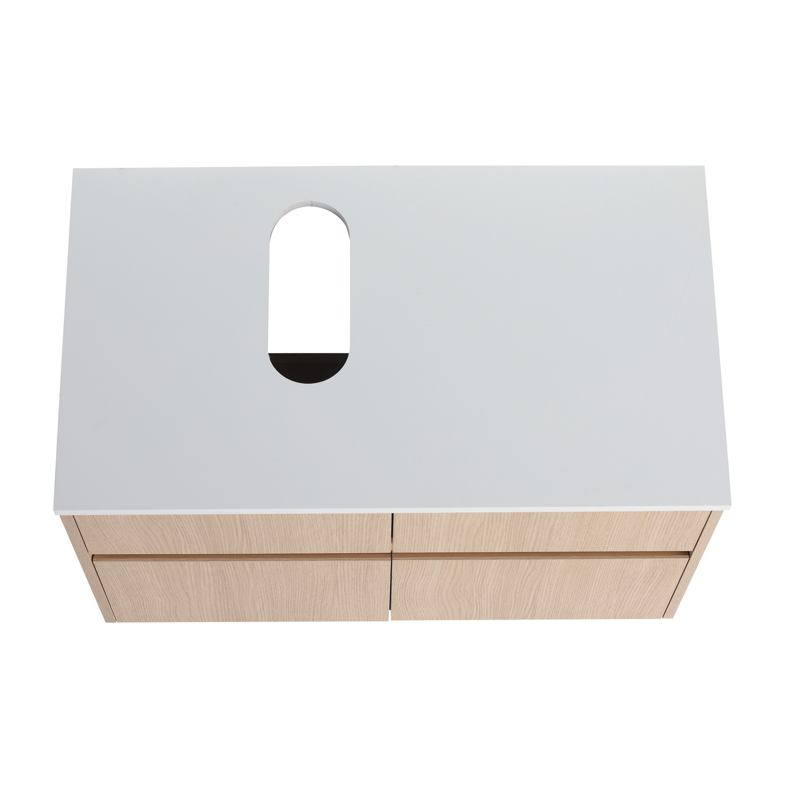 32″ Wall-Mounted Bathroom Vanity, 2 Doors & 1 Drawer, White Oak