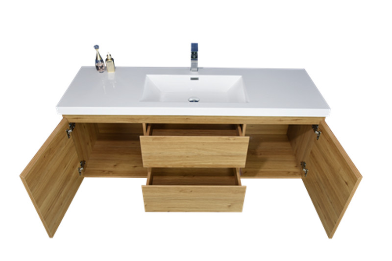 BOHEMIA LINA 60″ WALL MOUNTED VANITY WITH REINFORCED ACRYLIC SINK