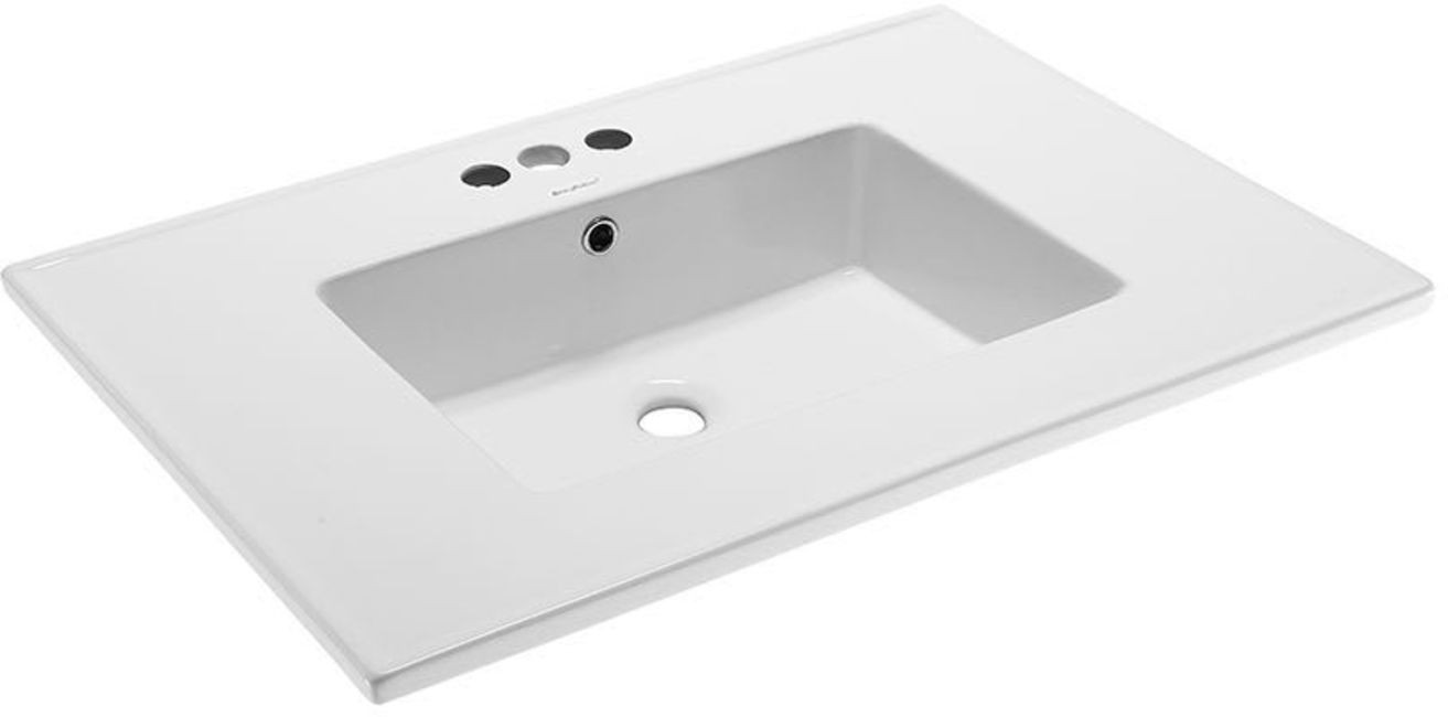 Swiss Madison SM-VT328-3 Voltaire 31″ Vanity Top Sink – White