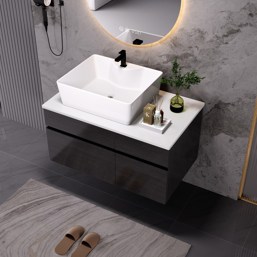 31.5 Inches Floating Single Small Bathroom Vanity with Sink