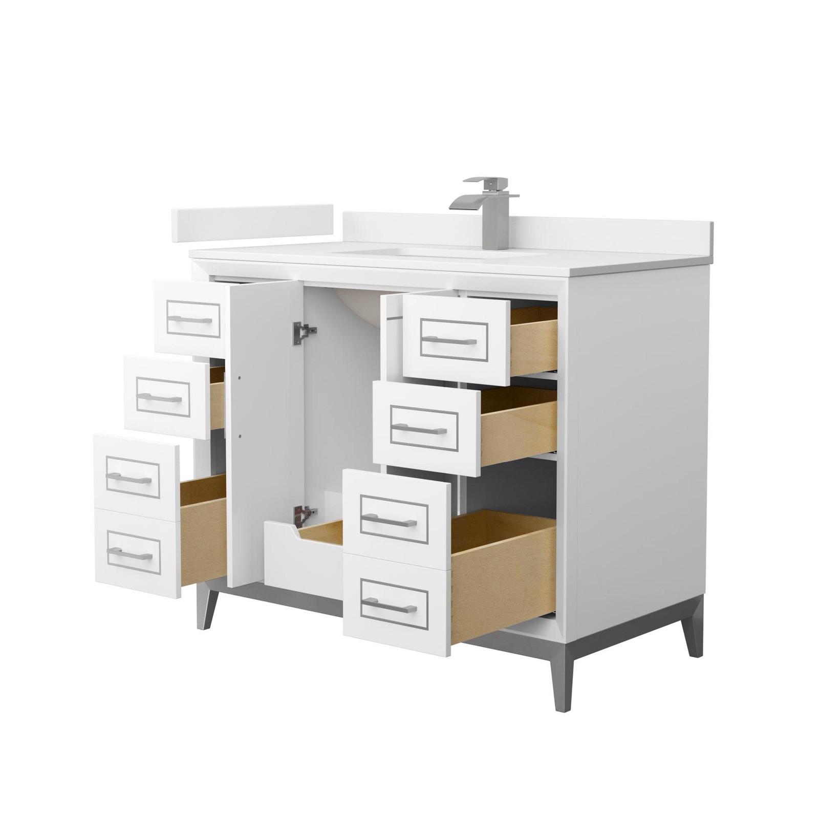 Wyndham Collection WCH515142S-VCA-UNSMXX Marlena 42″ – White / Carrara Cultured