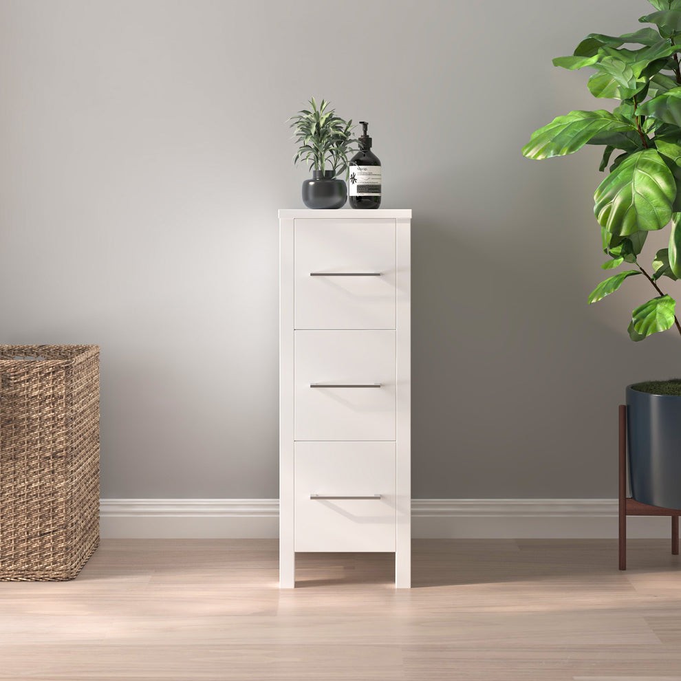 VANITY ART Bath Vanity Side Cabinet + Top CVB12-W, W11.8 X D18.1 X H33.5″