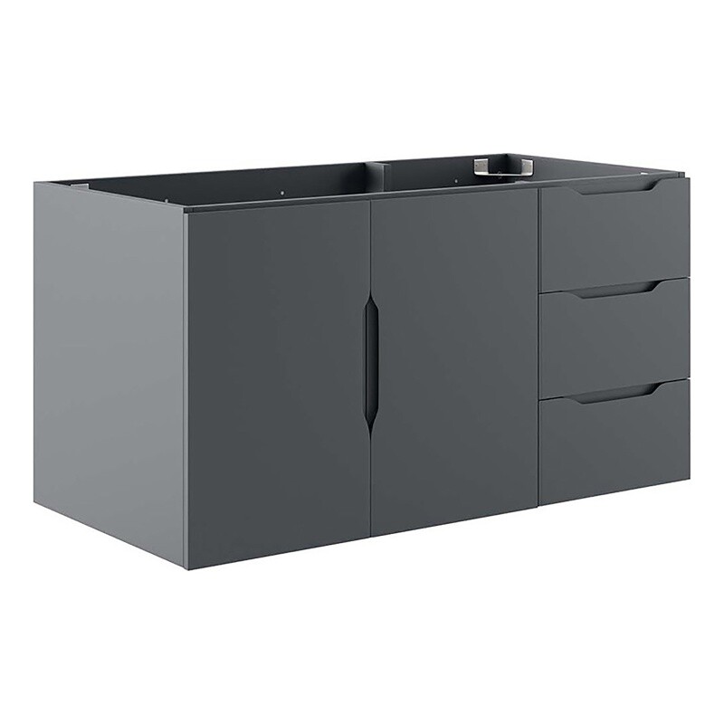 Modway Vitality 35.5″ MDF and Particleboard Bathroom Vanity Cabinet in Gray