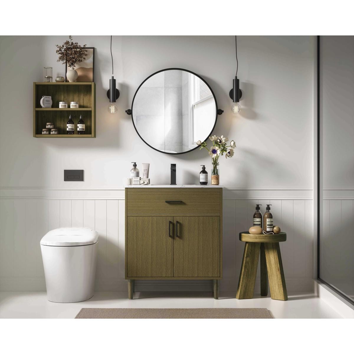 Elegant Lighting VF25030MCB Chandler Vanity Chestnut Brown