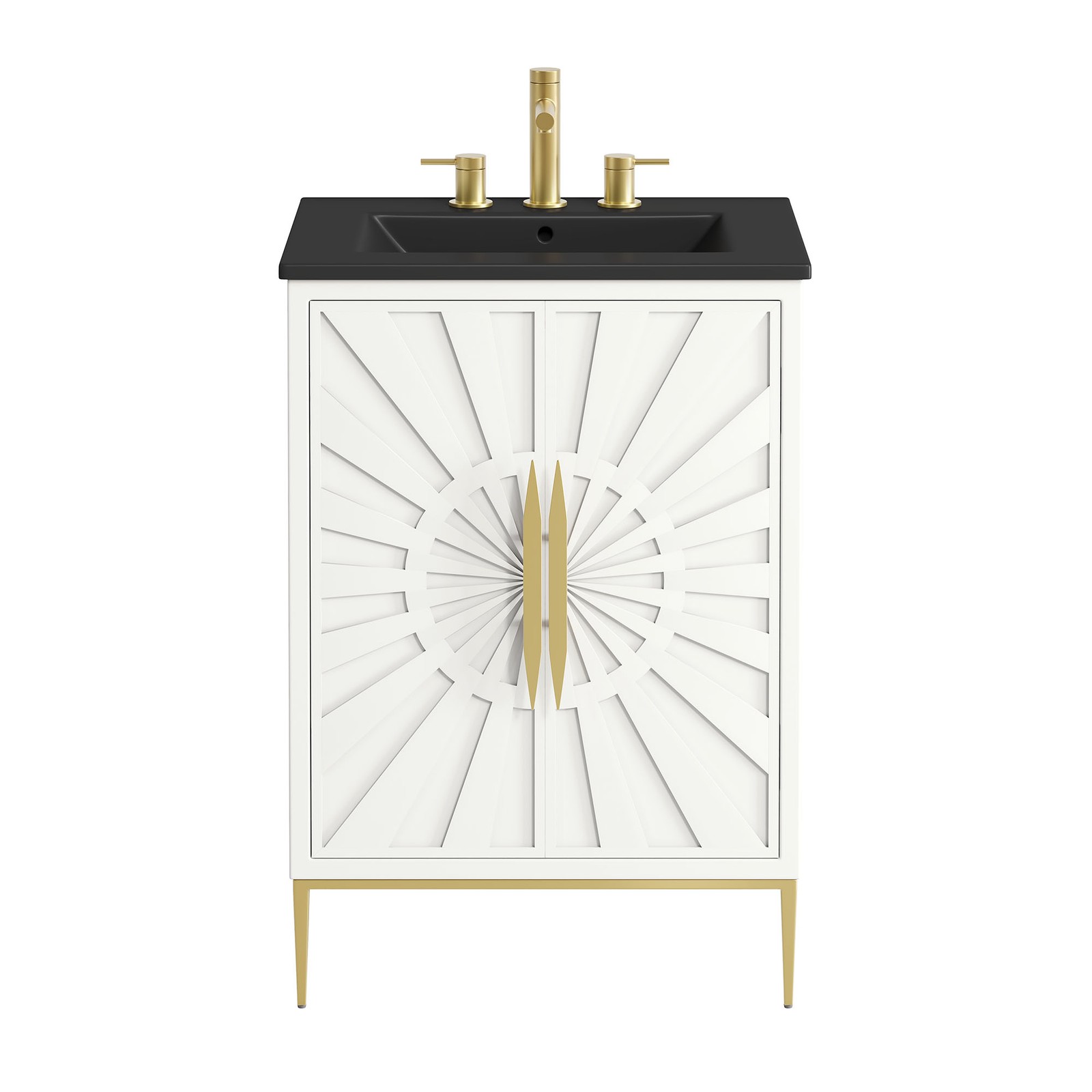 Modway Awaken 24″ Bathroom Vanity in White With Ceramic Sink Basin