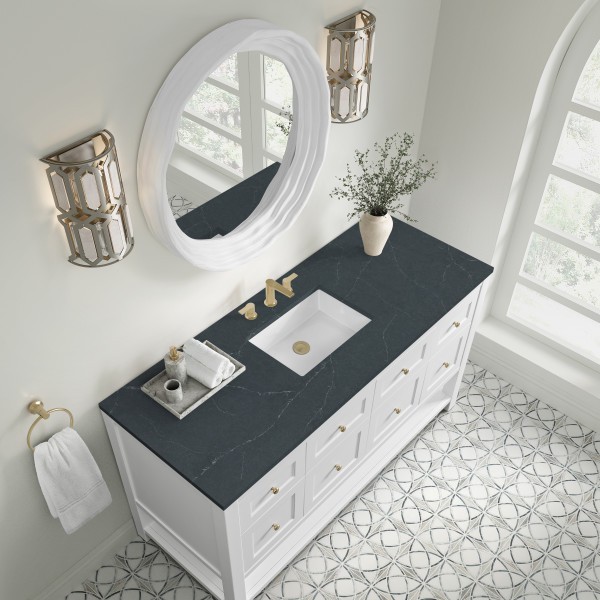 60″ James Martin Breckenridge 330-V60S-BW-3CSP Vanity Cabinet Charcoal QuartzTop