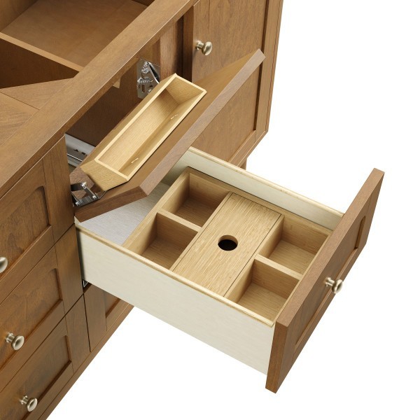 60″ James Martin Laurent 545-V60D-HNO Double Vanity Cabinet Honey Oak