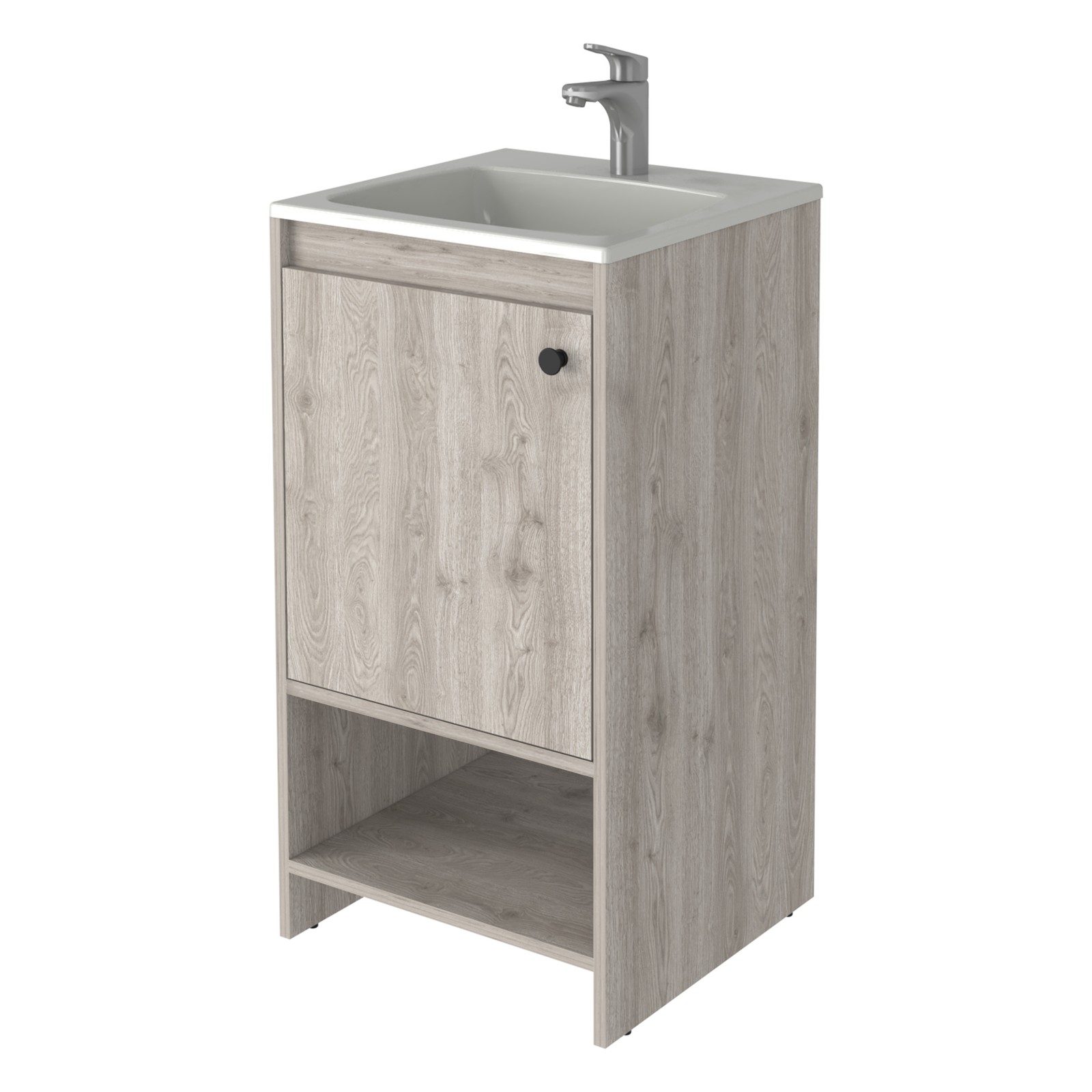 Malibu Single Sink Bathroom Vanity Combo, 45″W, Light Gray