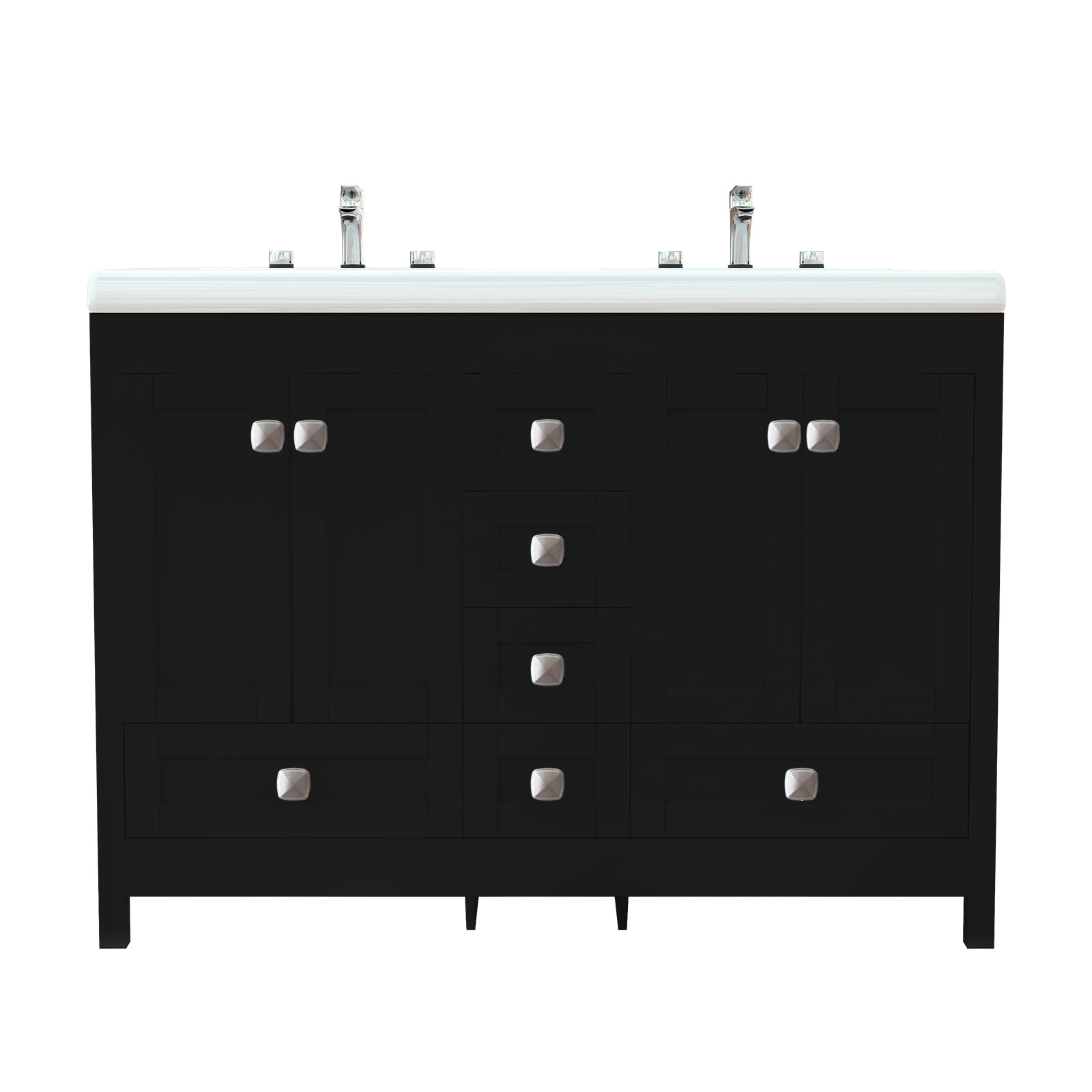 47 in Bathroom Vanity with Sink Ceramic Freestanding Cabinet – 6-hole faucet USA