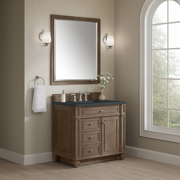 36″ James Martin Bristol 157-V36-WW-3CSP Vanity Cabinet Charcoal Soapstone Top
