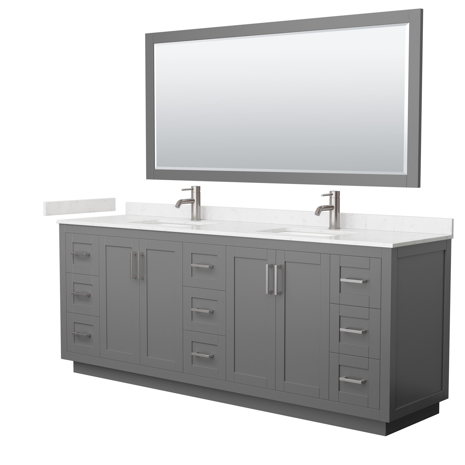 Wyndham Collection WCF2929-84D-VCA-M70 Miranda 84″ – Green / Carrara Cultured