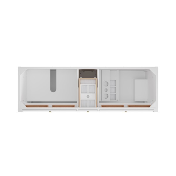 72″ James Martin Bellshire 660-V72-BW-3VSL Double Vanity Cabinet Silver Top