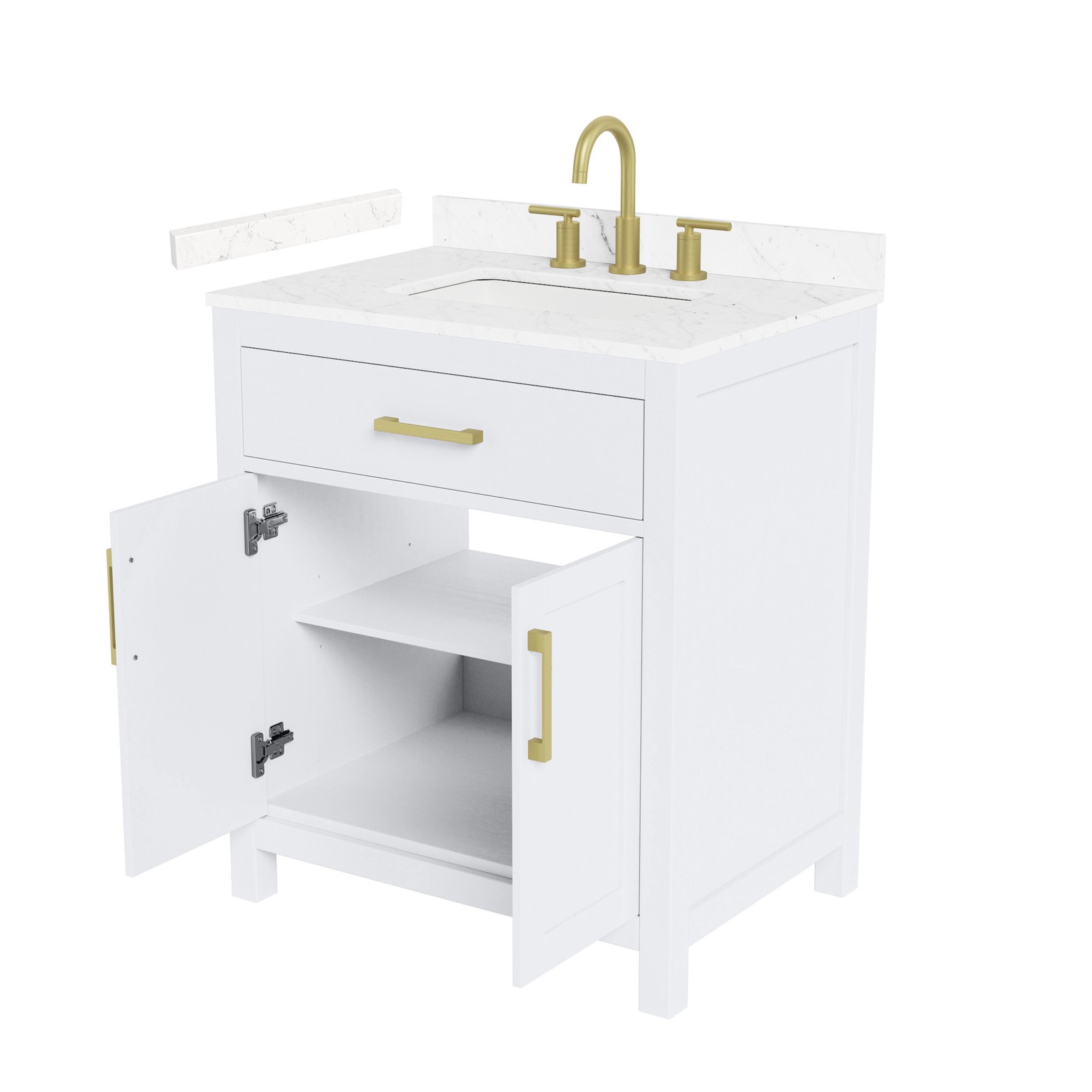 Wyndham Collection WCG242430S-VCA3-US3MXX Beckett 30″ – Whitewashed Oak / White
