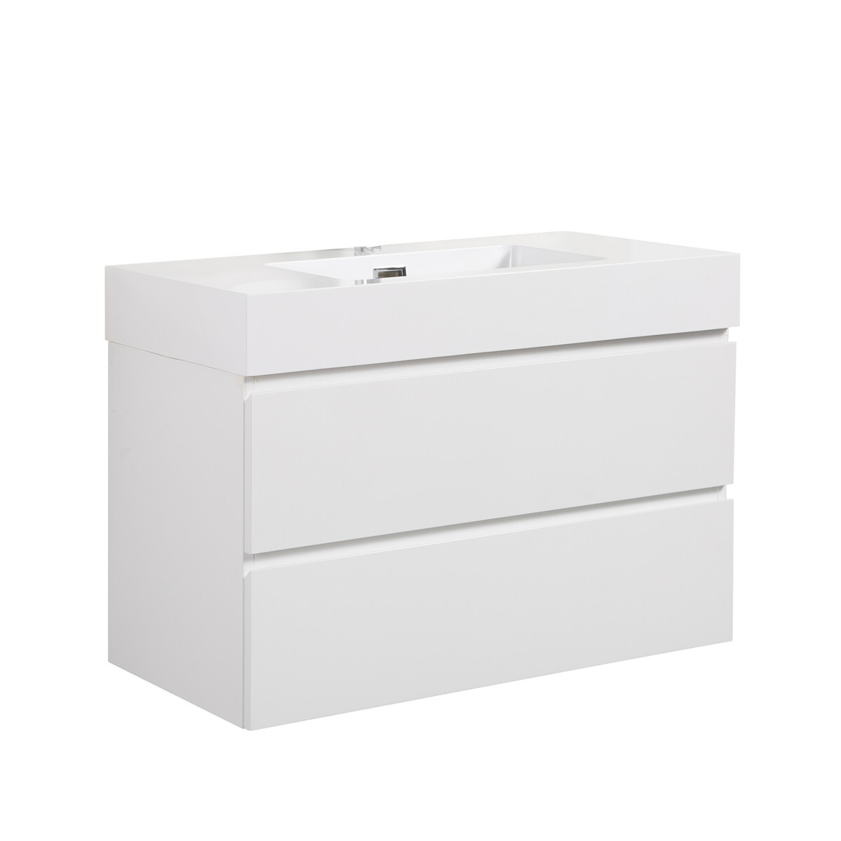 24″ 30″ 36″ Wall Mounted Bathroom Vanity w/Sink,Floating Vanity Cabinet,2 Drawer