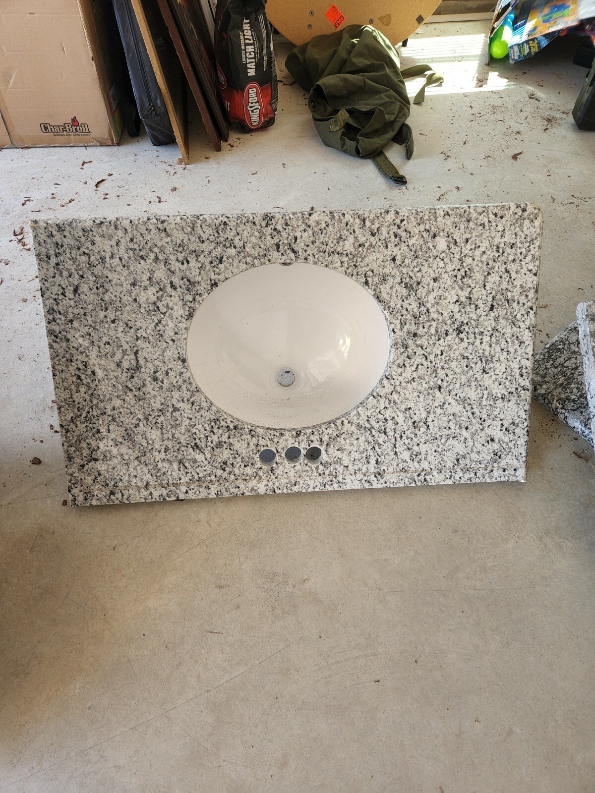 3 black/white Granite Top with Under Mount White Oval Sinks and miscellaneous 