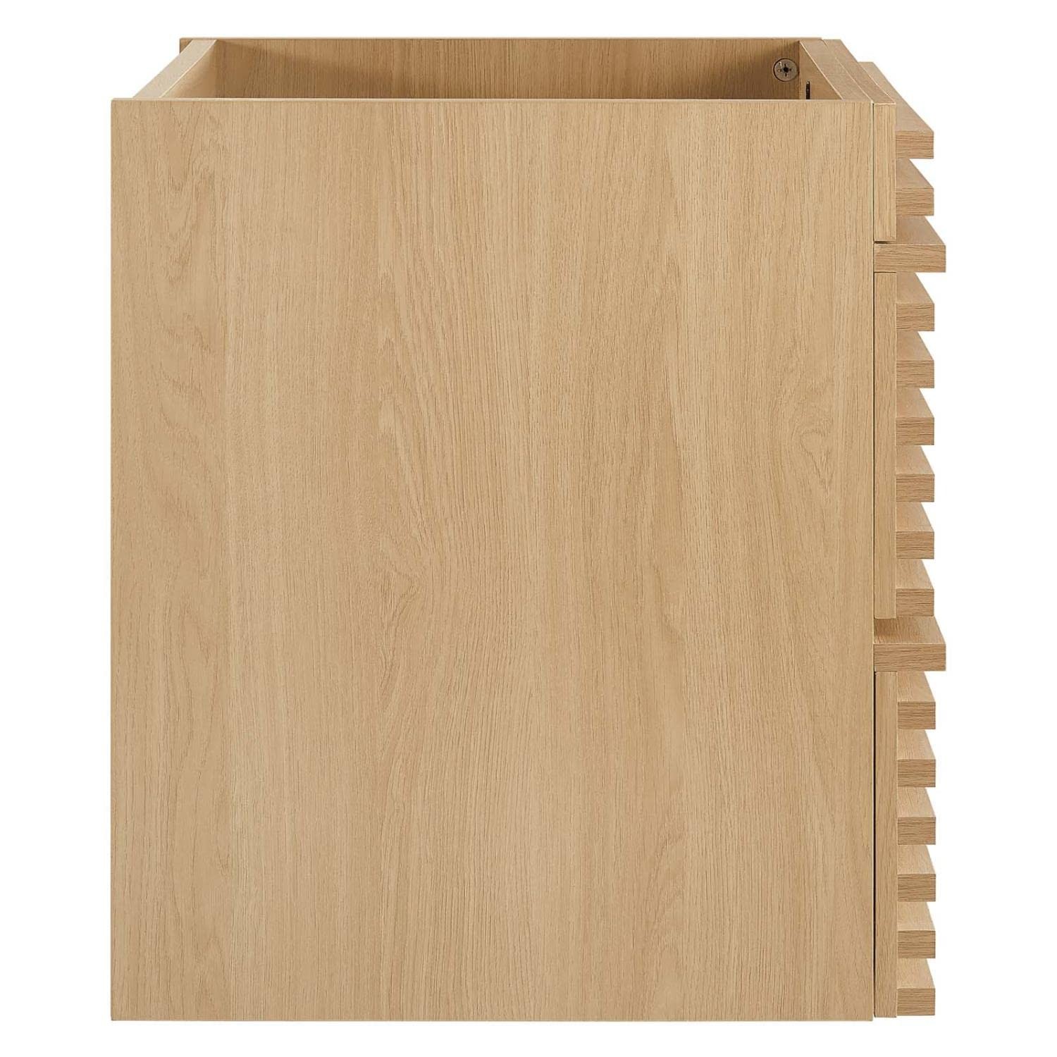 Modway Render 23.5″ MDF Wood Wall-Mount Bathroom Vanity Cabinet in Oak