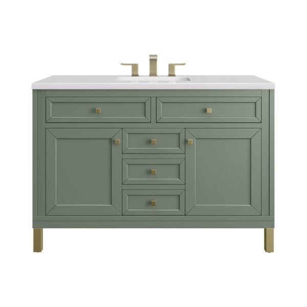 48″ James Martin Chicago 503-V48-SC-3WZ Vanity Cabinet White Zeus Silestone Top