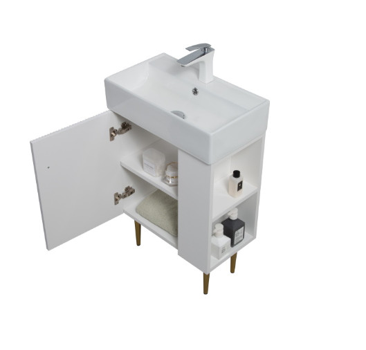 21.6″ Vanity Base Only – Open Shelf on the Right – White (24V06-21WHR)