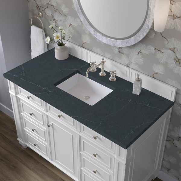48″ James Martin Bristol 157-V48-BW-3CSP Vanity Cabinet Charcoal Soapstone Top