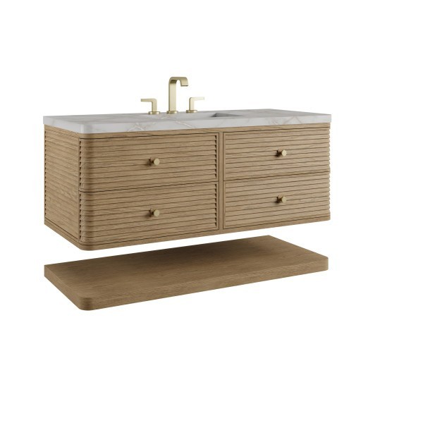 48″ James Martin Allamari D640-V48-DMS-WVSL Vanity Cabinet Silver Silestone Top