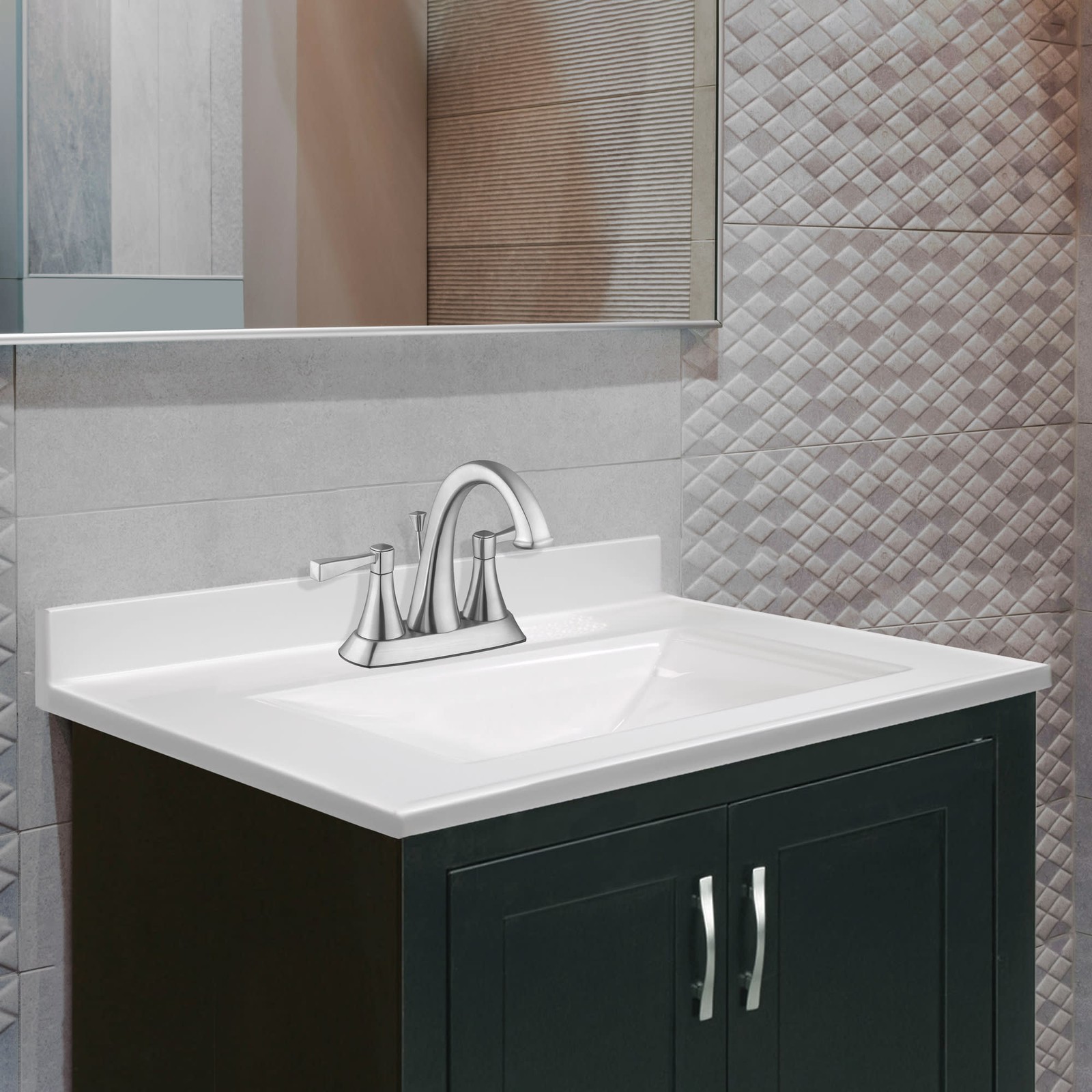 Design House 557629 Camilla I 25″ Cultured Marble Drop-In Vanity – White