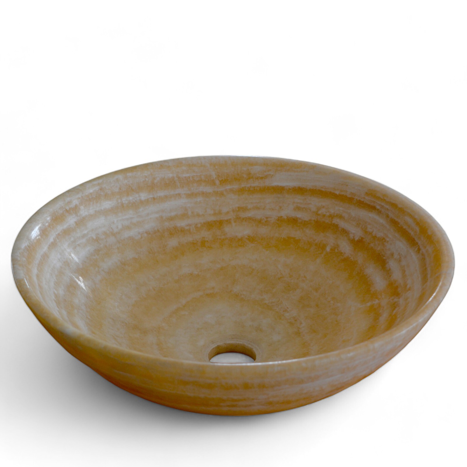 Natural Onyx Washbasin Home Finishes Bathroom Decor Diameter 40.5 cm